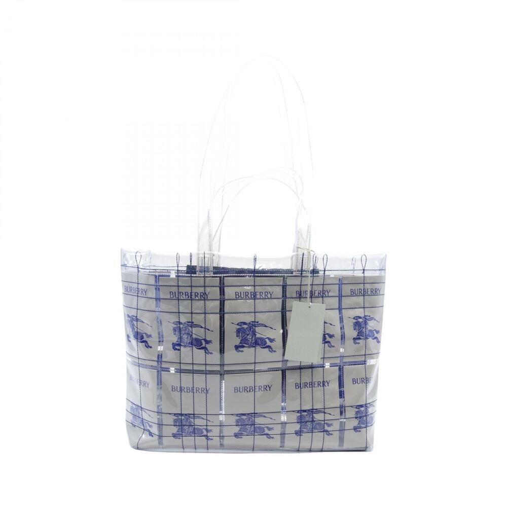 Burberry tote bag canvas clear white blue